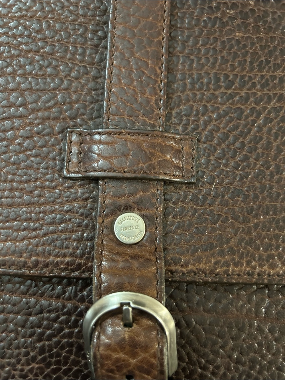 Salvatore Ferragamo Dark Brown Leather Briefcase Satchel - Picture 3 of 3